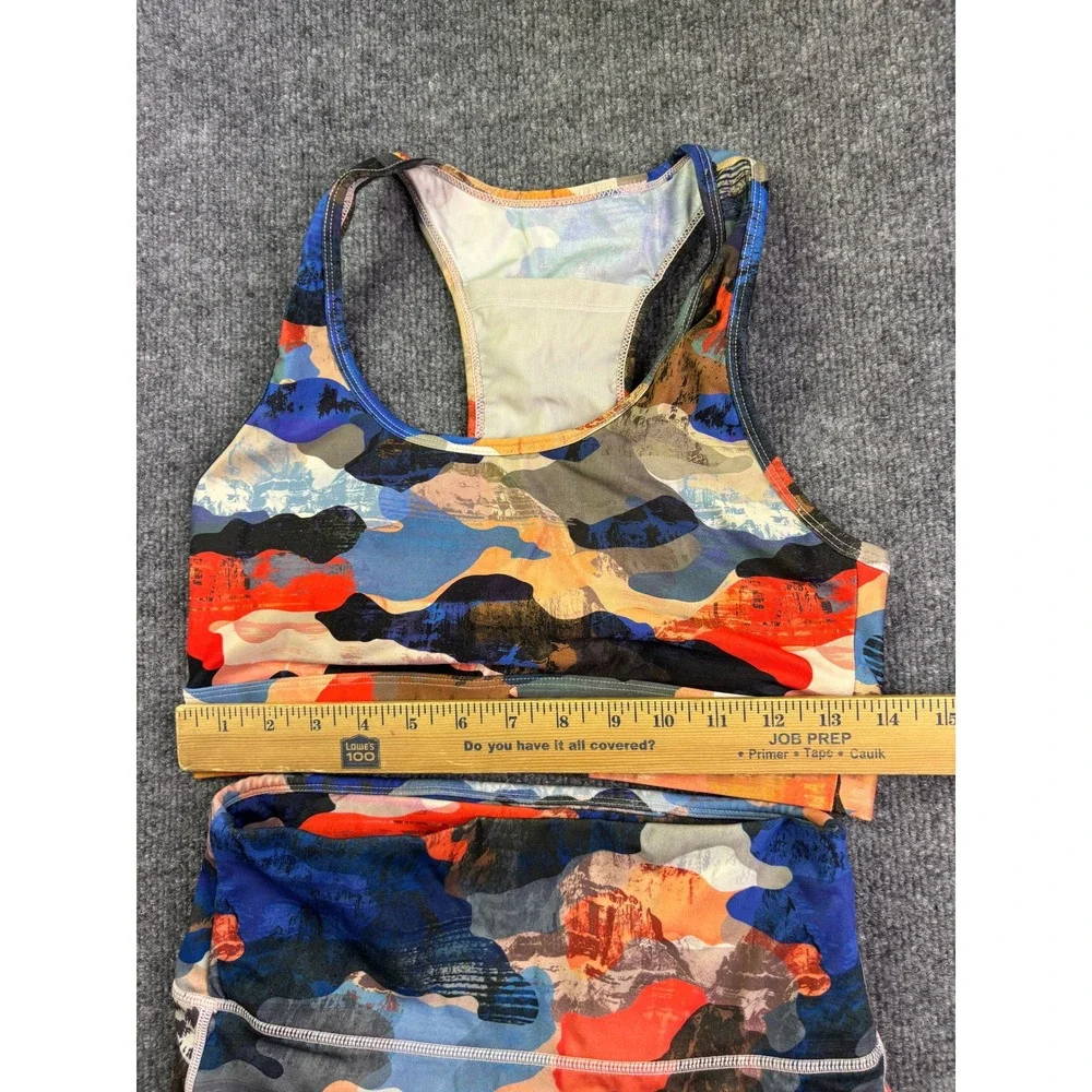 Fabletics 2 Piece Activewear Set Womens Small Multi Color‎ Abstract Camo Print